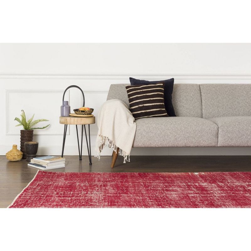 4'7"x8'2" Vintage One-of-a-Kind Awa Rug Red - Revival Rugs