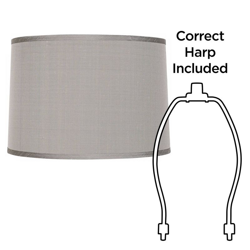 Springcrest Off-White White Drum Lamp Shade Modern Silver Circles 15x16x11 - Spider