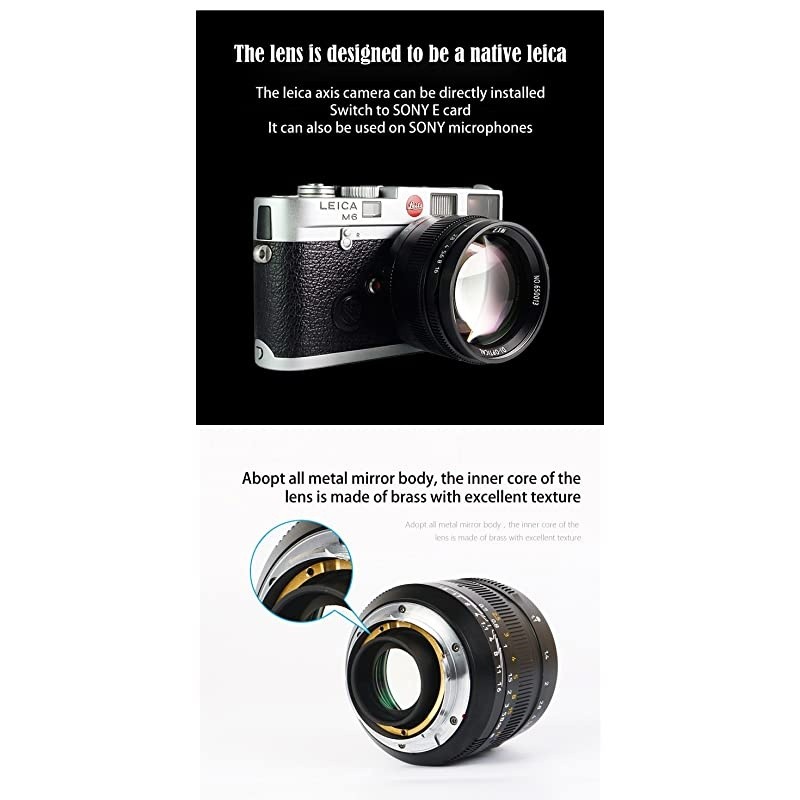 50mm F1.1 Leica M Mount Fixed Lens for Leica M-Mount Cameras Like Leica M-M Leica M240 Leica M3 Leica M6 Leica M7 Leica M8 Leica M9 Leica M9p Leica M10 (Silver)