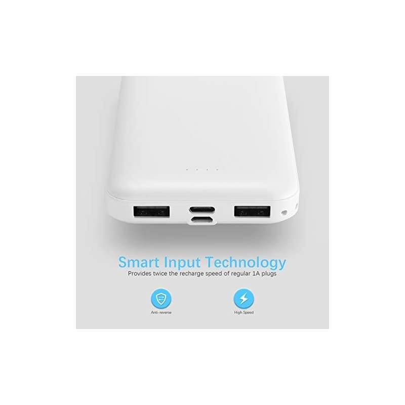 2Pack  10000mAh Dual USB Portable Charger Fast Charging Power Bank with USB C Input Backup Charger for iPhone X Galaxy S9 Pixel 3 and etc