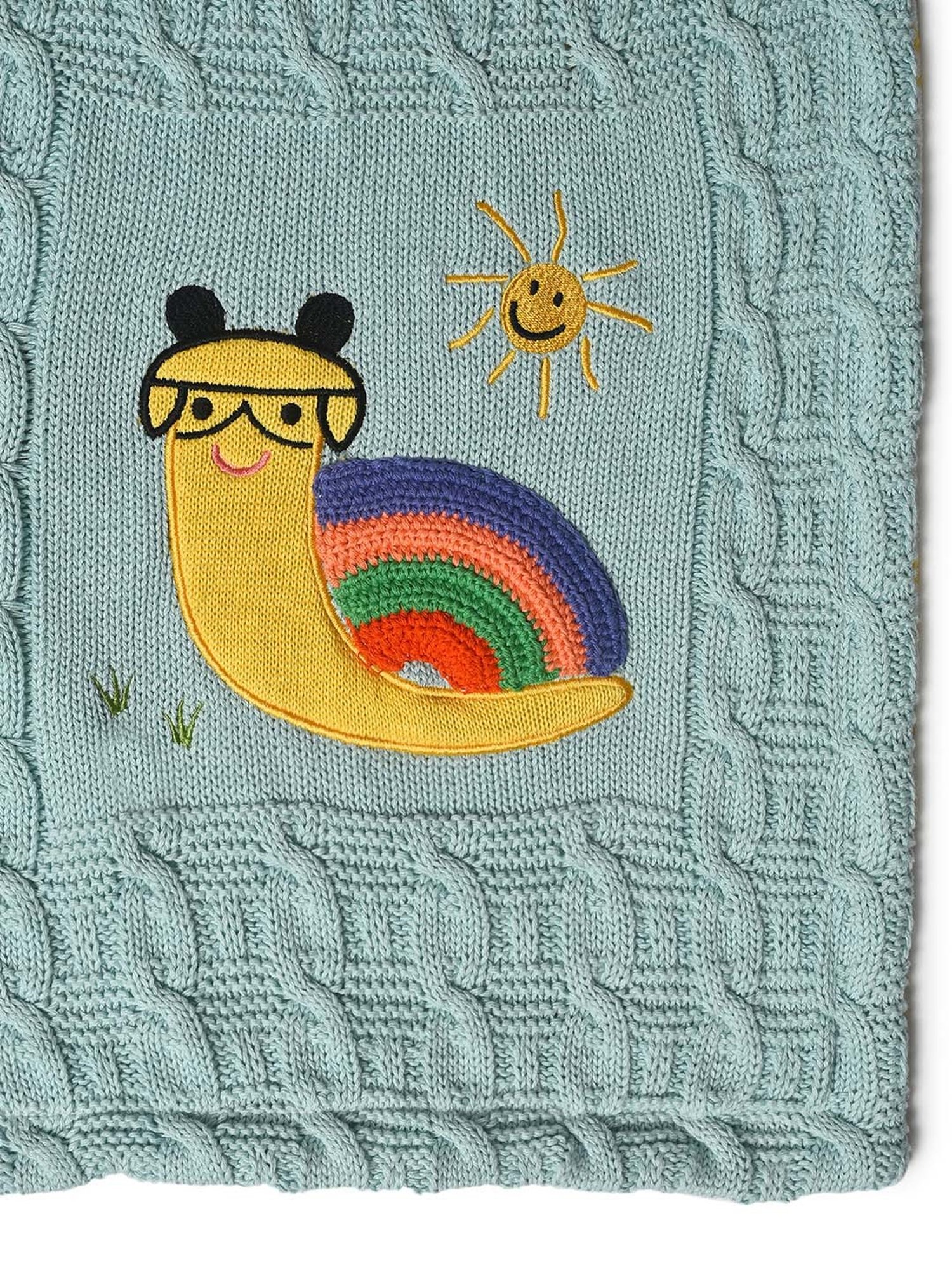 MiArcus Blue Cotton Blend 10 TC Printed Baby Blanket