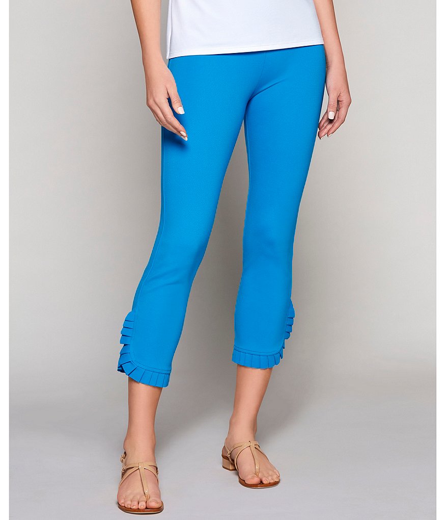 Slim Factor By Investments Ponte Ruffle Hem Capri