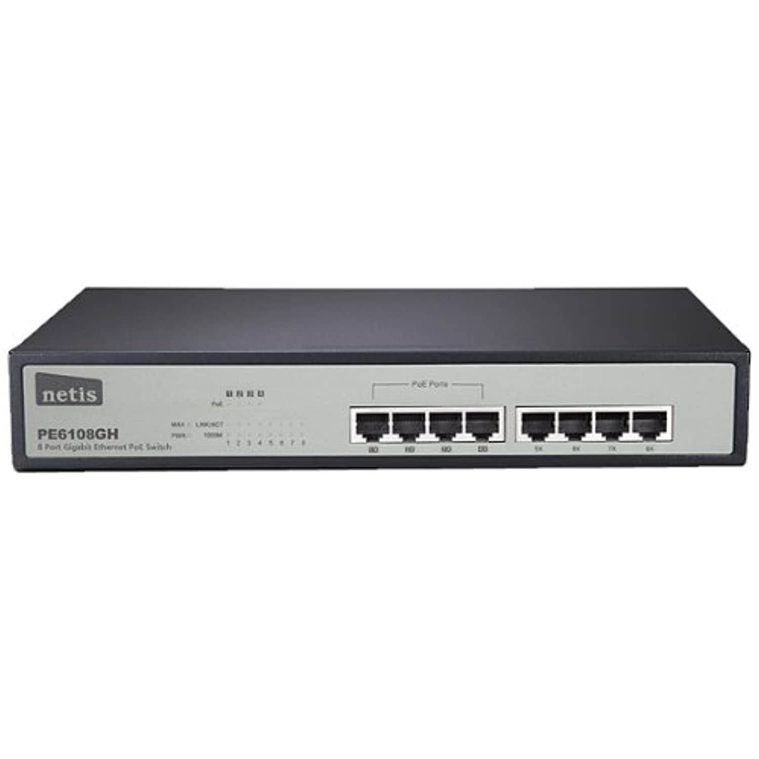 Netis PE6108GH 8-Port Gigabit Desktop Switch with 4 PoE Port, Upto 30W per Port, Total PoE Budget 60W IEEE802.3af/at