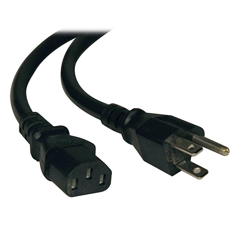 Heavy Duty Computer Power Cord 15A 14AWG NEMA 515P to IEC320C13 10ft P007010