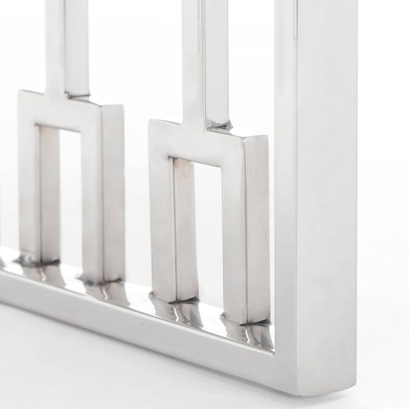 Lennox Contemporary Wood and Silver Metal Bench Dark Walnut Brown - Adore Decor