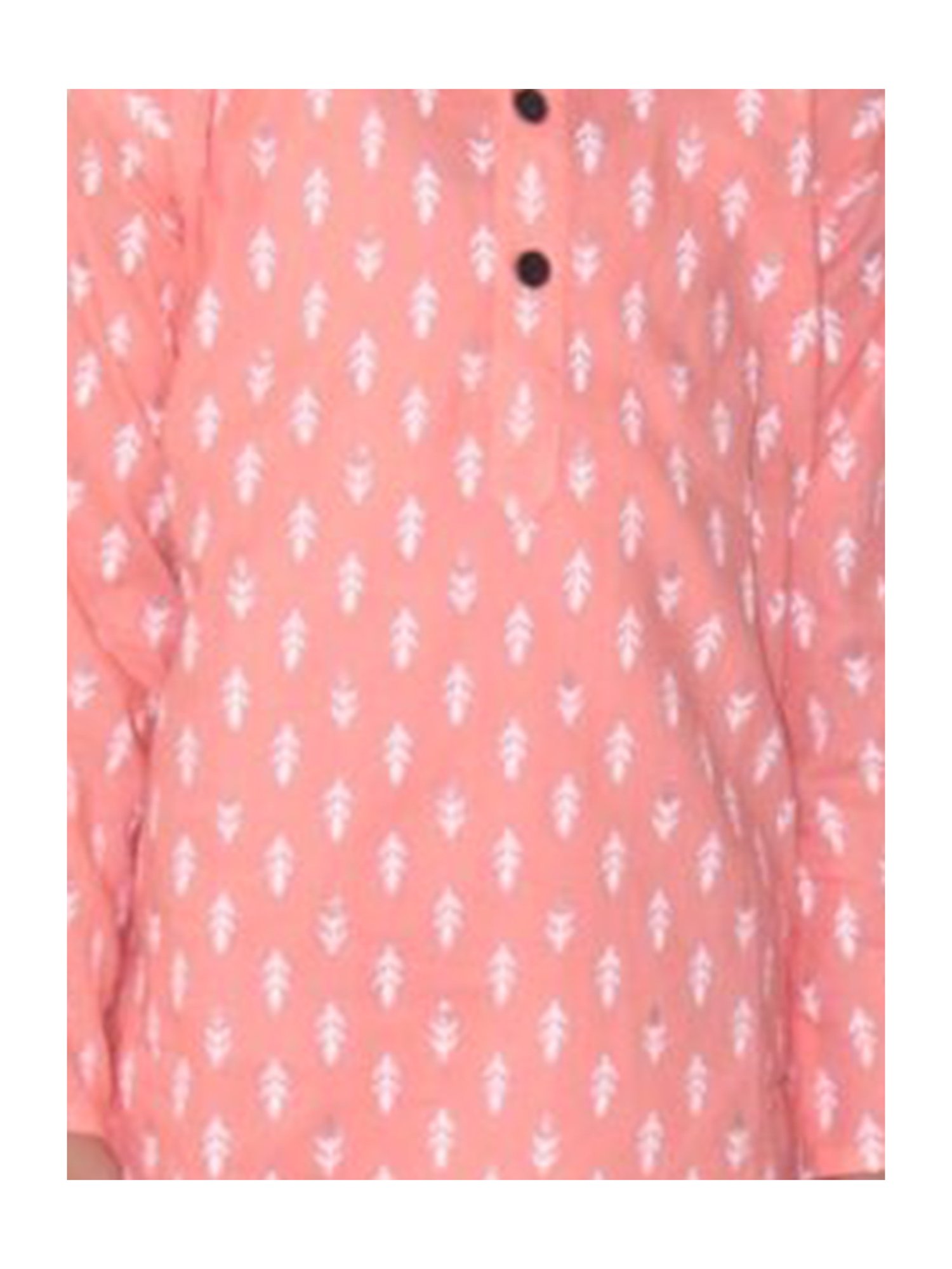 Tippy Top Kids Peach & White Printed Full Sleeves Kurta with Pyjamas