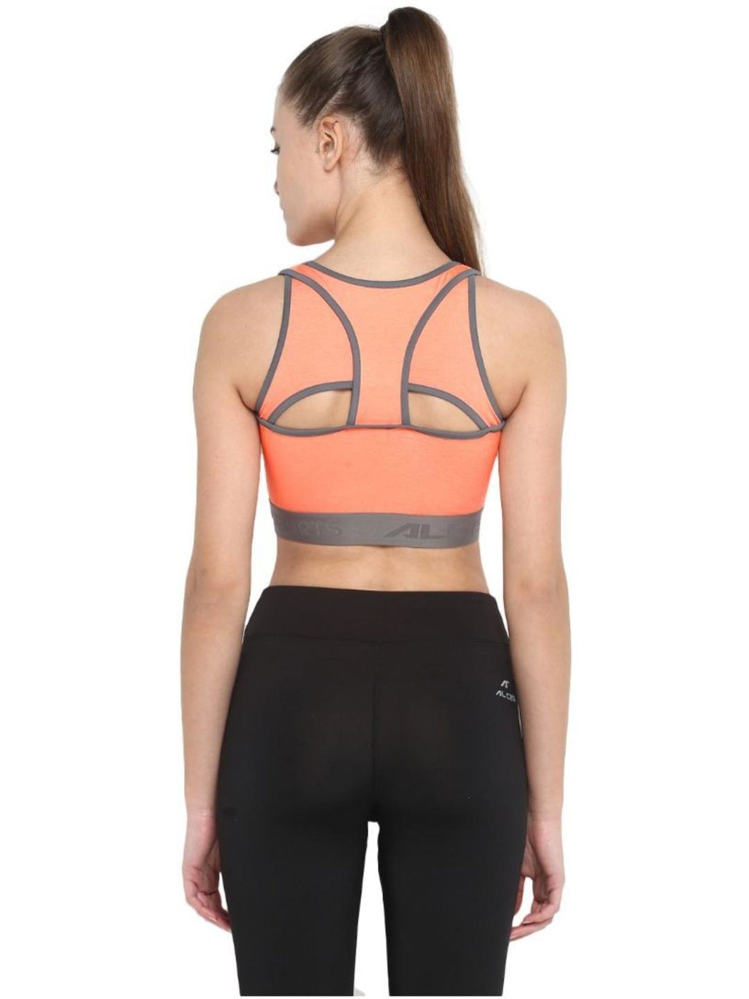 ALCIS Orange Non Wired Padded Sports Bra
