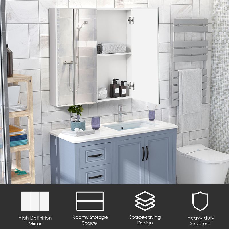 Three Tier Half Moon Glass Shelf Silver - Bath Bliss