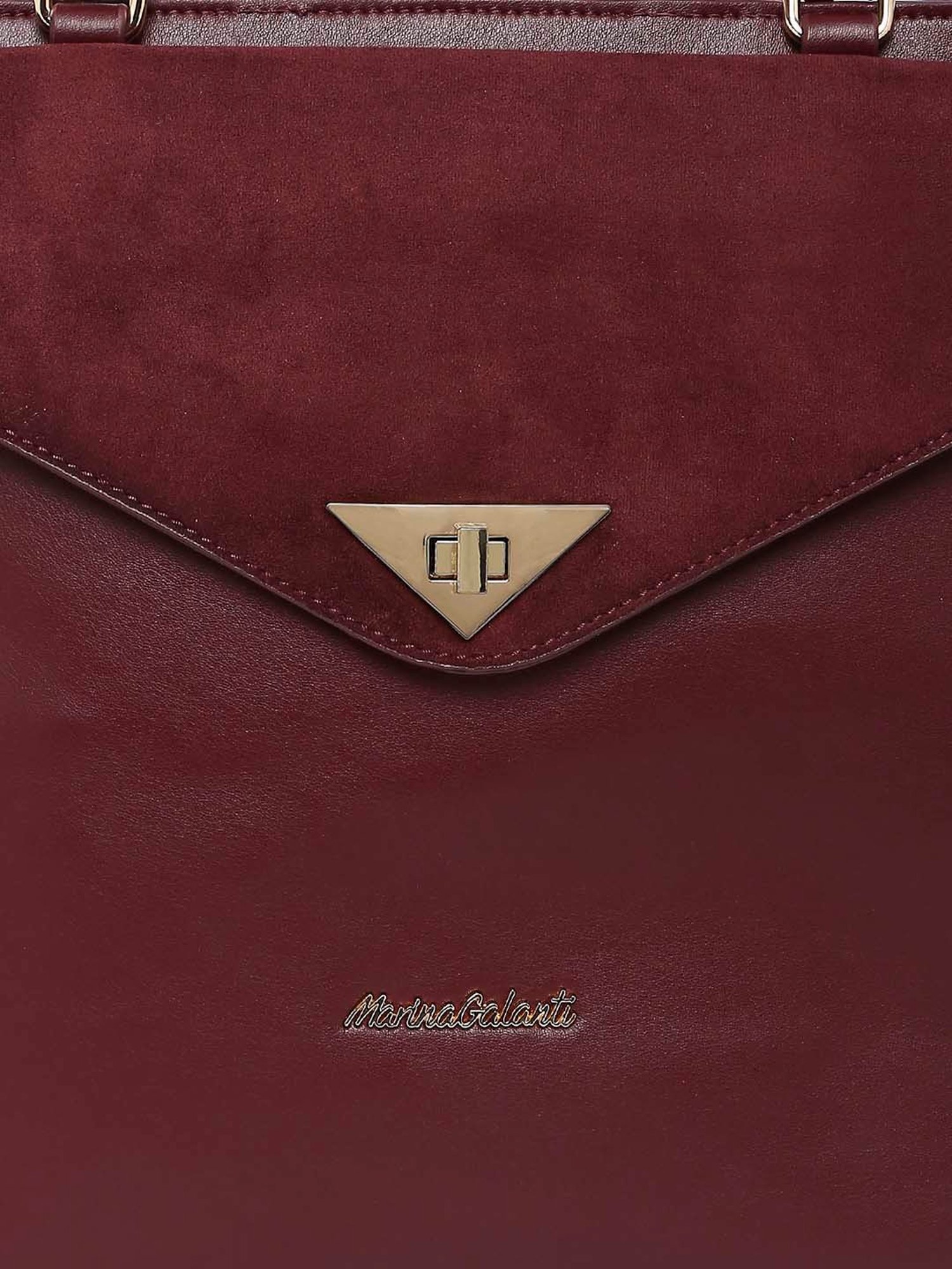 Marina Galanti Maroon Solid Medium Tote Handbag