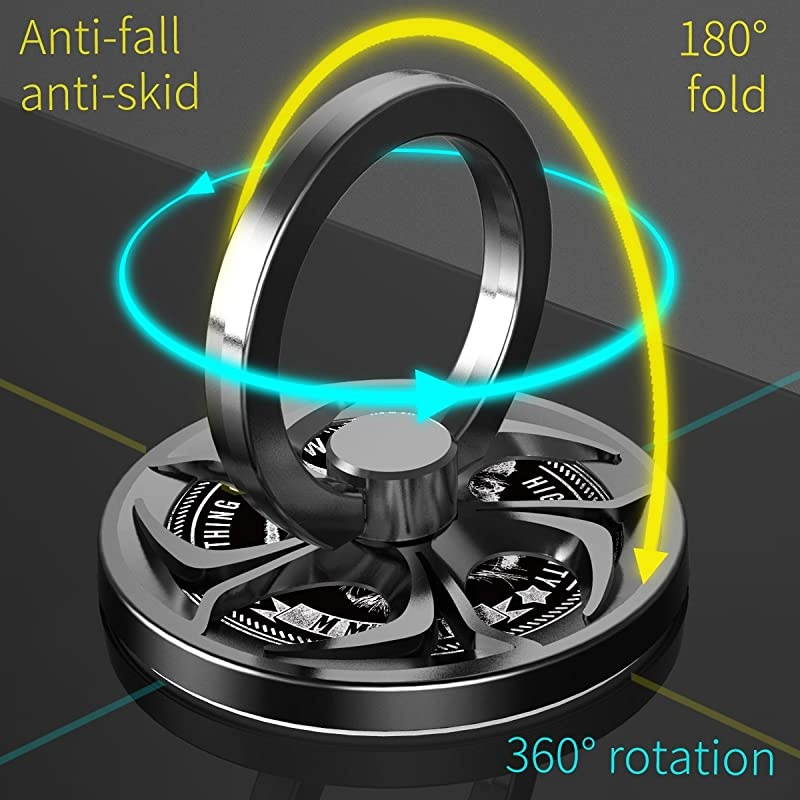 AntiAnxiety Finger Ring Stand 360&deg; Rotation Spinner Mobile Cell Phone Ring Stand Holder with Grip Kickstand Universal WashableReusable for PhonePadSamsung NoteTablets etc Silver