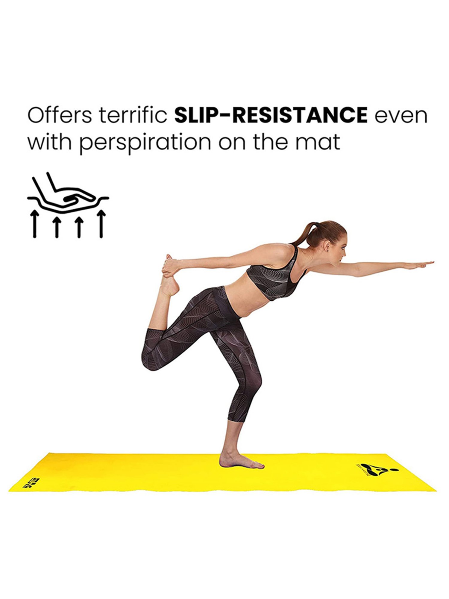 Stag Global Anti-Slip Yoga Mat (Yellow) Size - 6X2 Ft