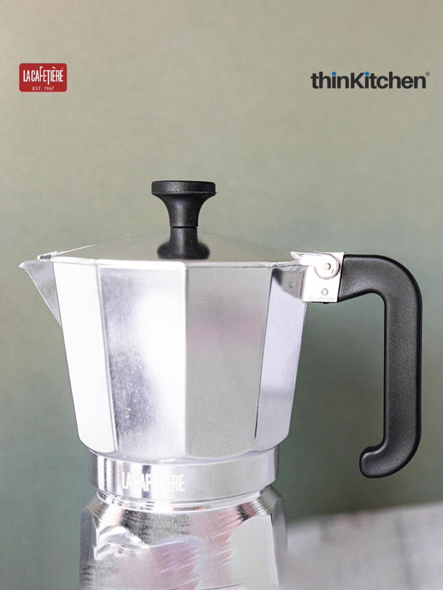 La Cafetiere Venice Silver Aluminium Espresso Maker