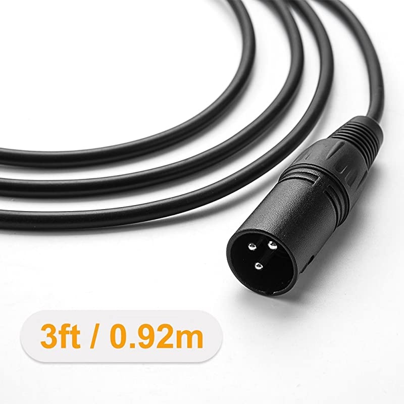 35mm to XLR  3 Feet 35mm 18 Inch TRS Stereo Male to XLR Male Cable Compatible with iPhone iPod TabletLaptop and MoreBlack
