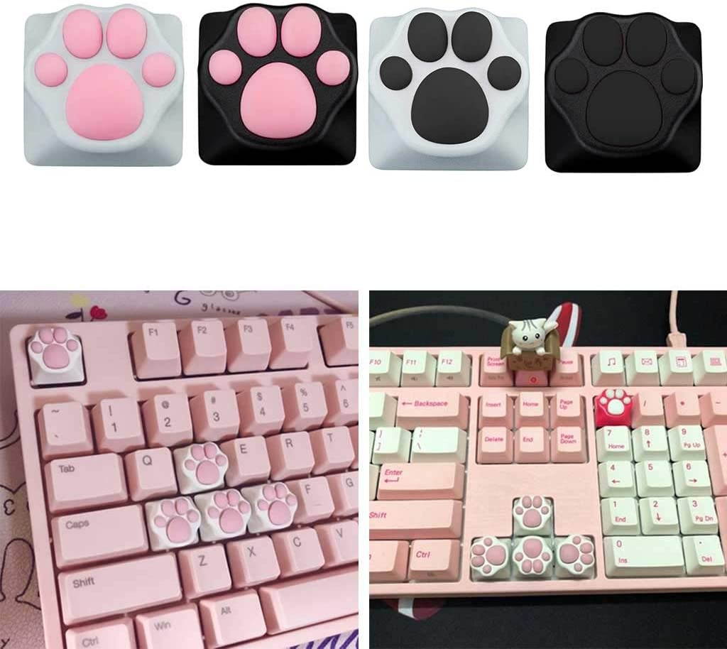 CUCUDAI Personality Customized ABS Silicone Kitty Paw Artisan Cat Paws Pad Keyboard keyCaps for Cherry MX Switches