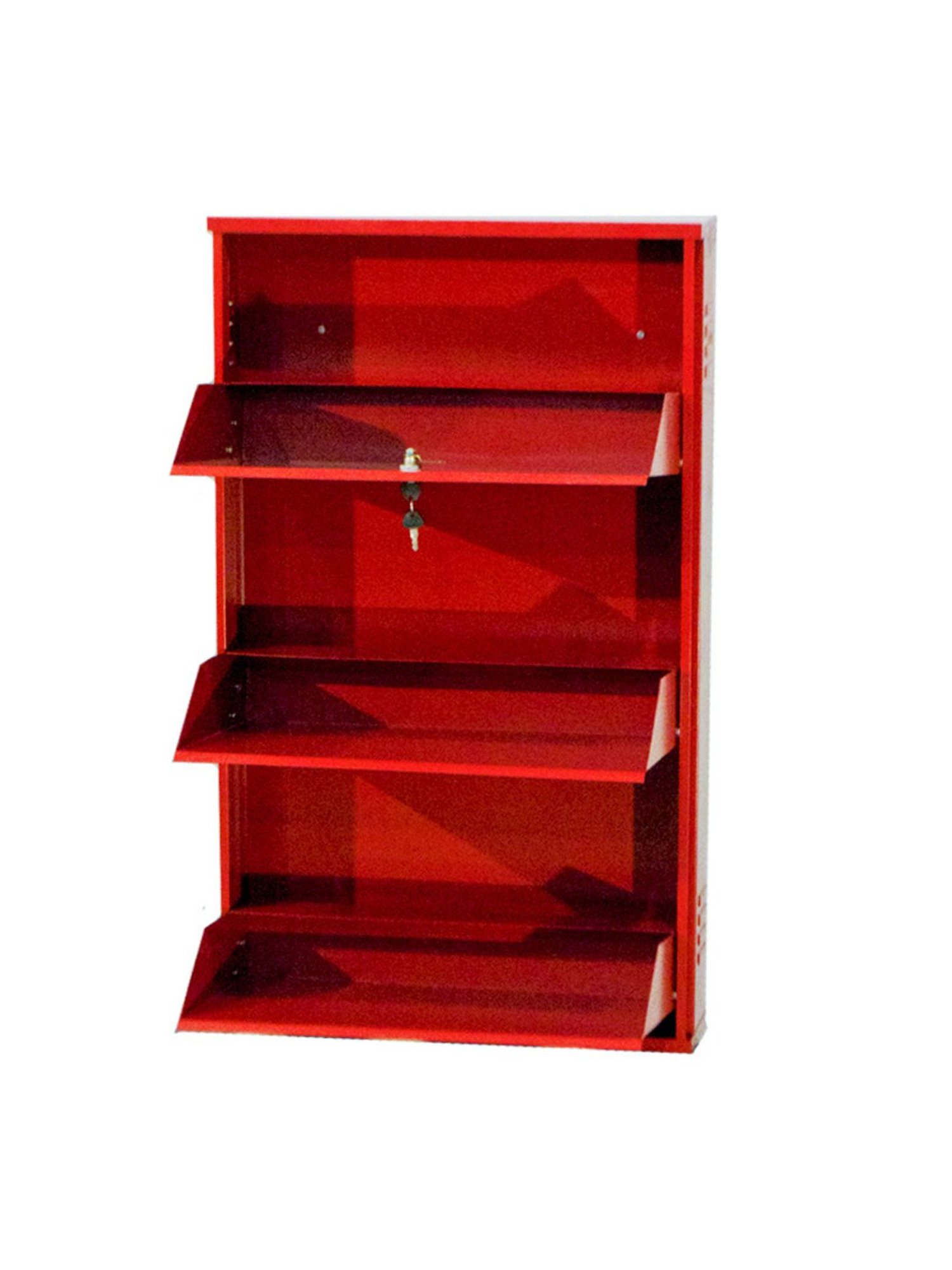 Delite Kom Metal Shoe Rack - 24" 3 Shelf, Ivory Green, PowderCoat, Wall Mount, DIY