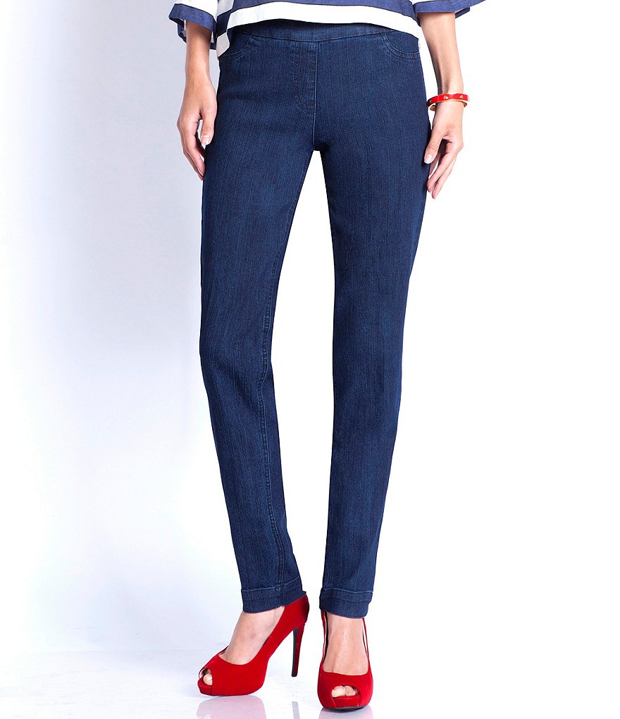 Multiples Contoured Waistband Skinny Leg Pull-On Pants