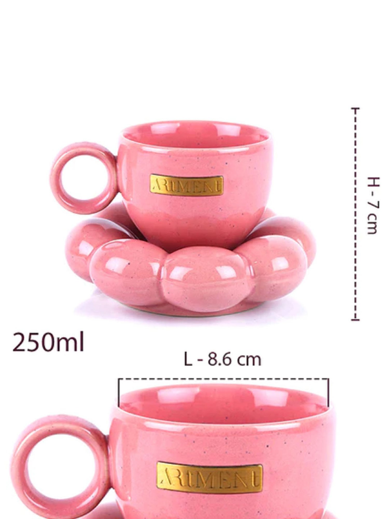 The Artment Sunflower Berry Blue Bloom Cup and Saucer Set