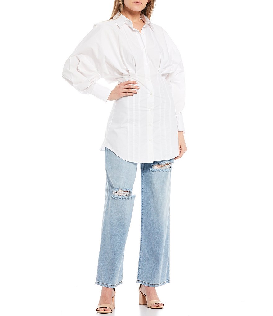 GB Woven Button Front Tunic