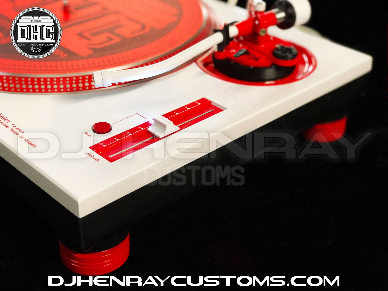 4 Custom billet aluminum turntable feet for technics 1200 Series red powder coat