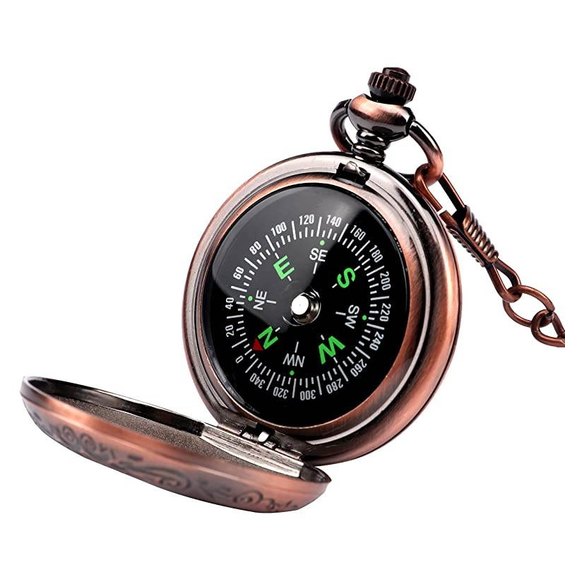 Survival Gear Compass Vintage Pocket Compass for Kids Classical Collection Portable Compass Accurate Waterproof for Hiking Outdoor Camping Motoring Boating Backpacking Survival Emergency Copper