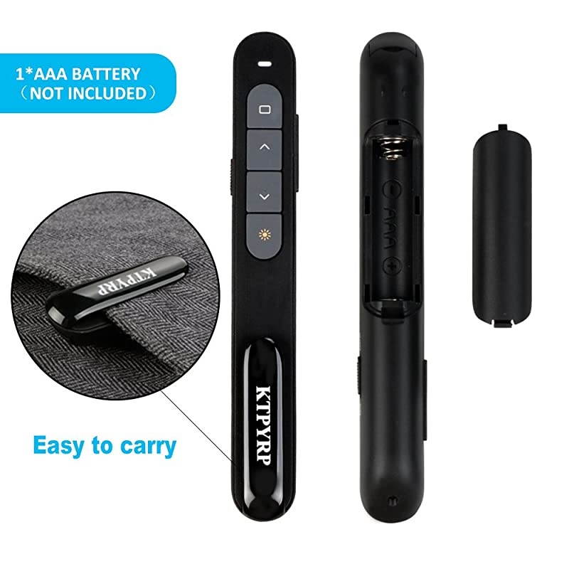 Wireless Presenter RF 24G Hz USB Remote Control Pen with Clip for Presentation