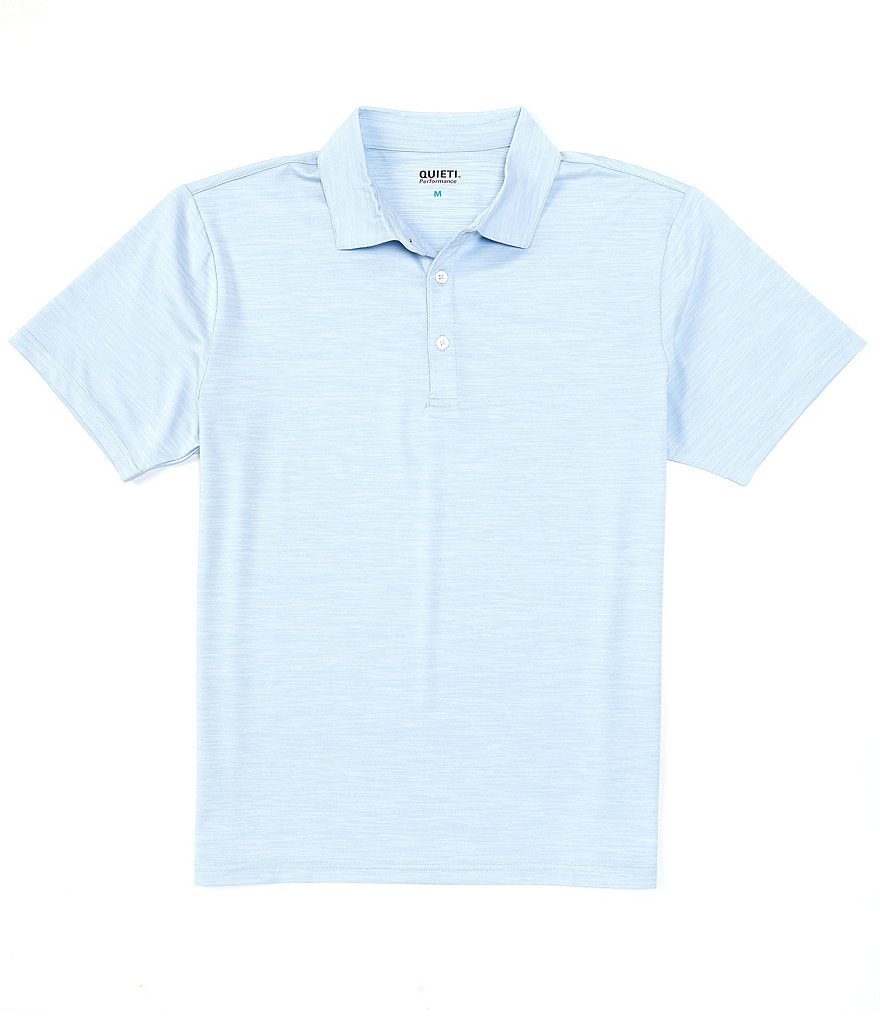 Quieti Tonal Texture Performance Short-Sleeve Knit Polo Shirt