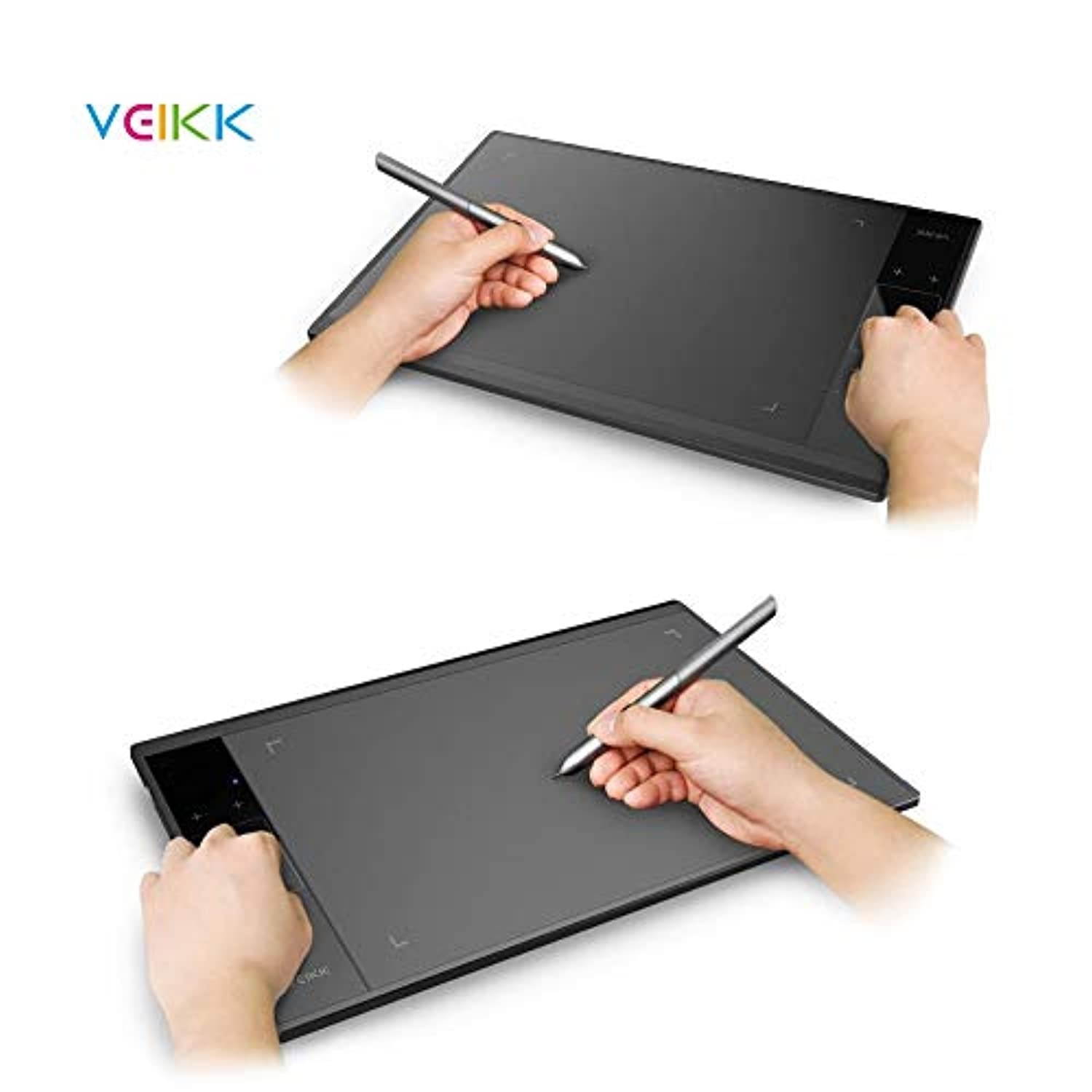 VEIKK A30 V2 10x6 inch Graphic Drawing Tablet Digital Pen Tablet with 8192 Levels Battery-Free Pen, 4 Touch Keys and a Touch Pad ,Compatible with Windows  and  Mac  and  Android OS (VKA30)