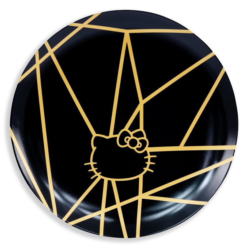 Seven20 Hello Kitty Panache Black & Gold 4 Piece Dinner Plate Set