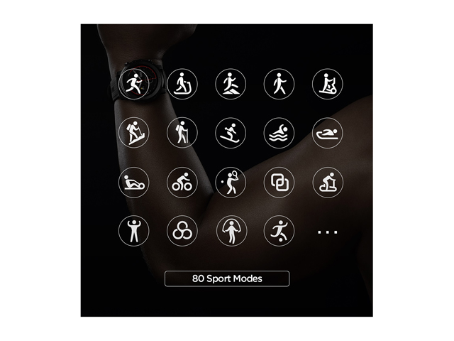 Amazfit Stratos 3 Sports Smartwatch Powered by FirstBeat, 1.34&rdquo; Full Round Display, 80-Sports Modes, Standalone Music Playback, GPS, Bluetooth, Water Resistant