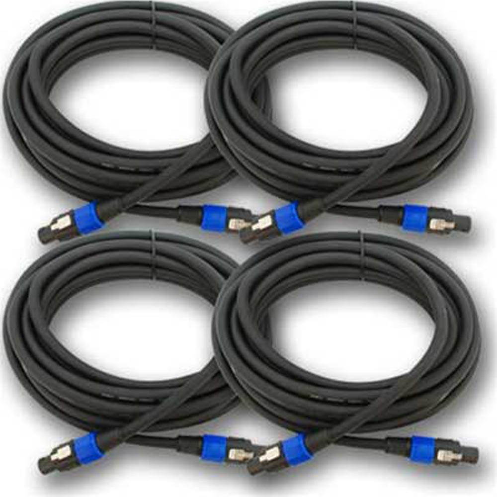 F12S25- Pack of 4 Speakon to Speakon Speaker Cables 25'