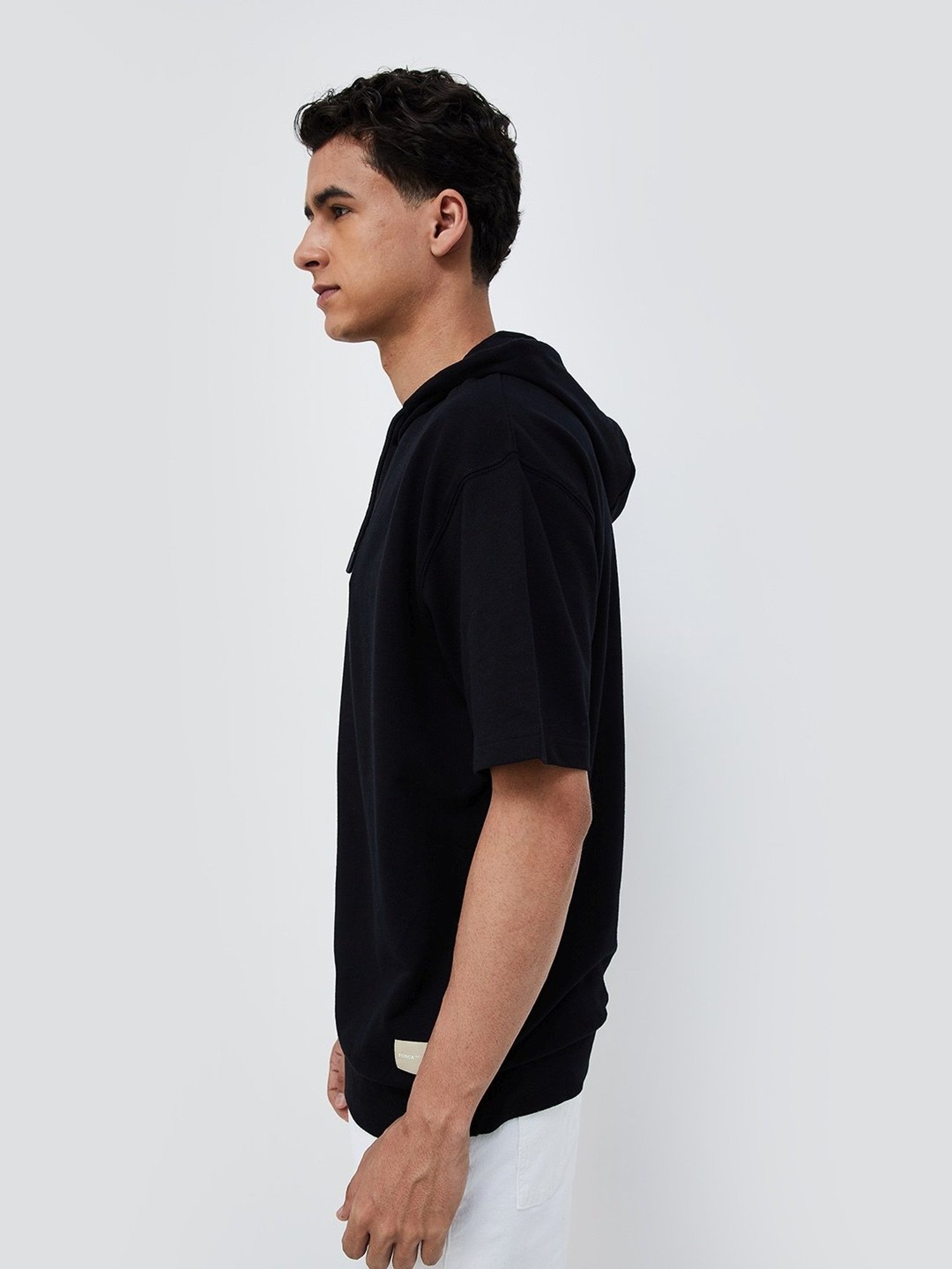 Forca Black Regular Fit Hooded Sweartshirt
