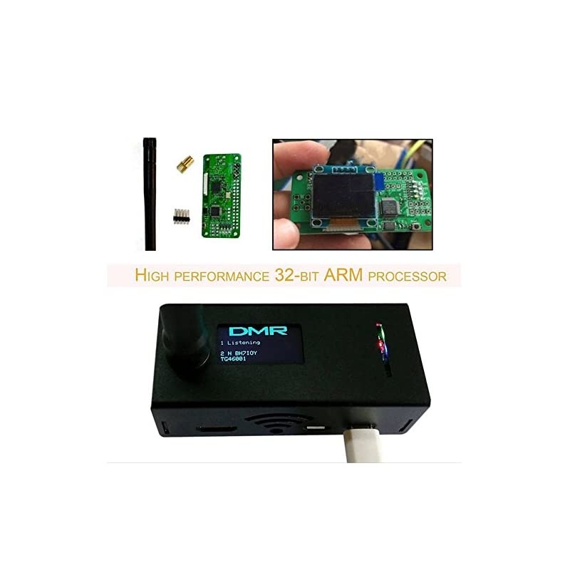 MMDVM Hotspot Spot Radio Station+ Antenna+OLED Display+ Black Case + Raspberry Pi-Zero W Support P25 DMR YSF D-Star UHF Expansion Board WiFi Digital Voice Modem