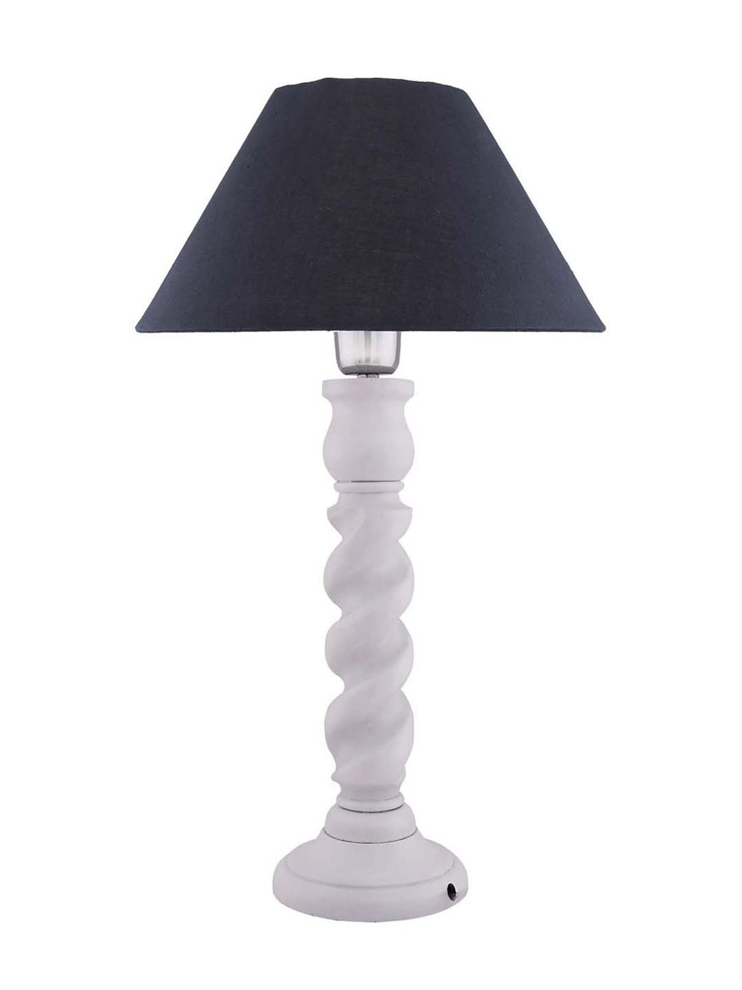 Homesake White Classic Twister Table Lamp with Black Shade (Bulb Included) - Set of 1