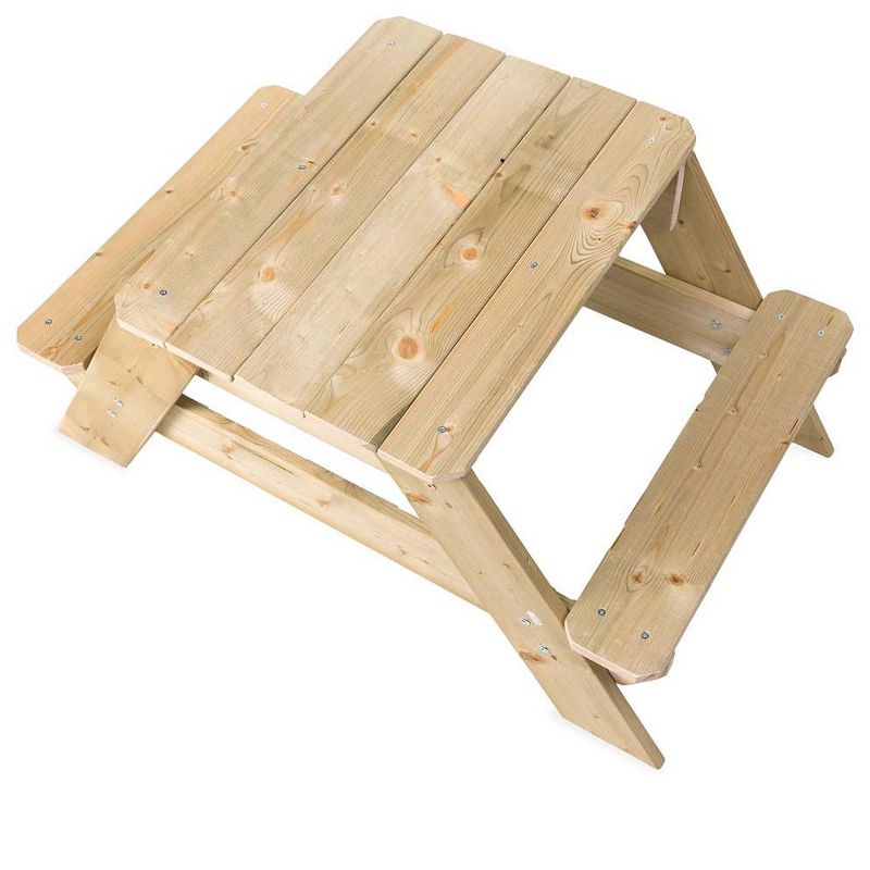 HearthSong Wooden Picnic Table for Kids with Removable Plastic Sandpit, Holds up to 30 lbs. of Sand (not included)
