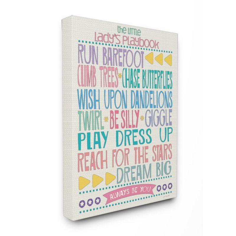Typography Art Wall Plaque The Little Lady's Playbook Stretched Canvas Wall Art (16"x20"x1.5) - Stupell Industries
