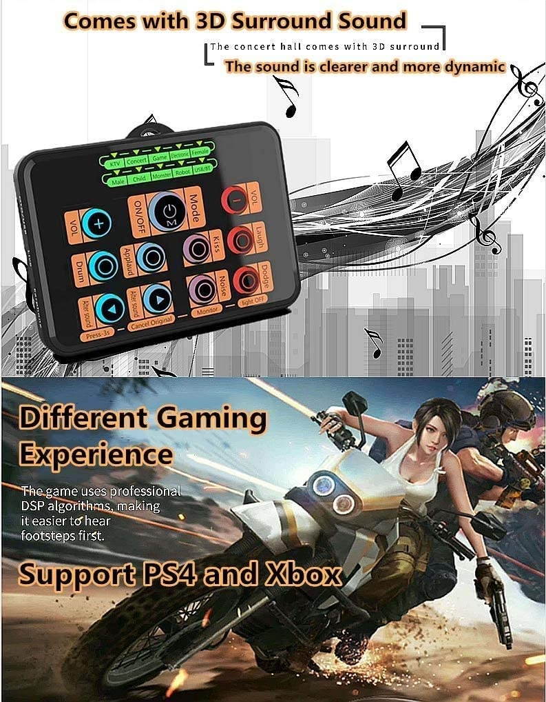 Voice Changer Gaming Headset for Phone/PS4/Xbox/Switch/IPad/Computer/Kids, Over-Ear Headphones with Volume Control LED Light Cool Style Stereo for PS4,PC,Xbox One (2-Red)