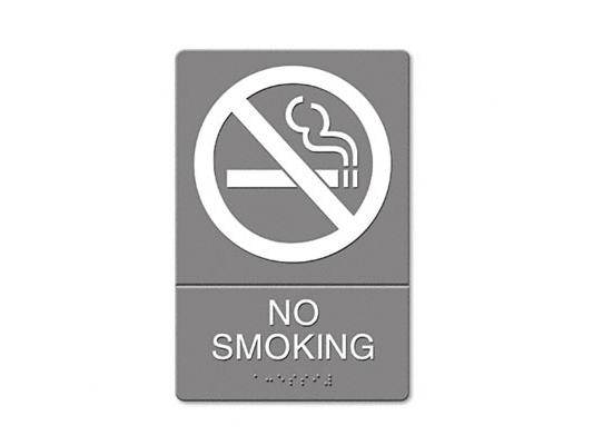 Headline Sign ADA Sign No Smoking Symbol w/Tactile Graphic Molded Plastic 6 x 9