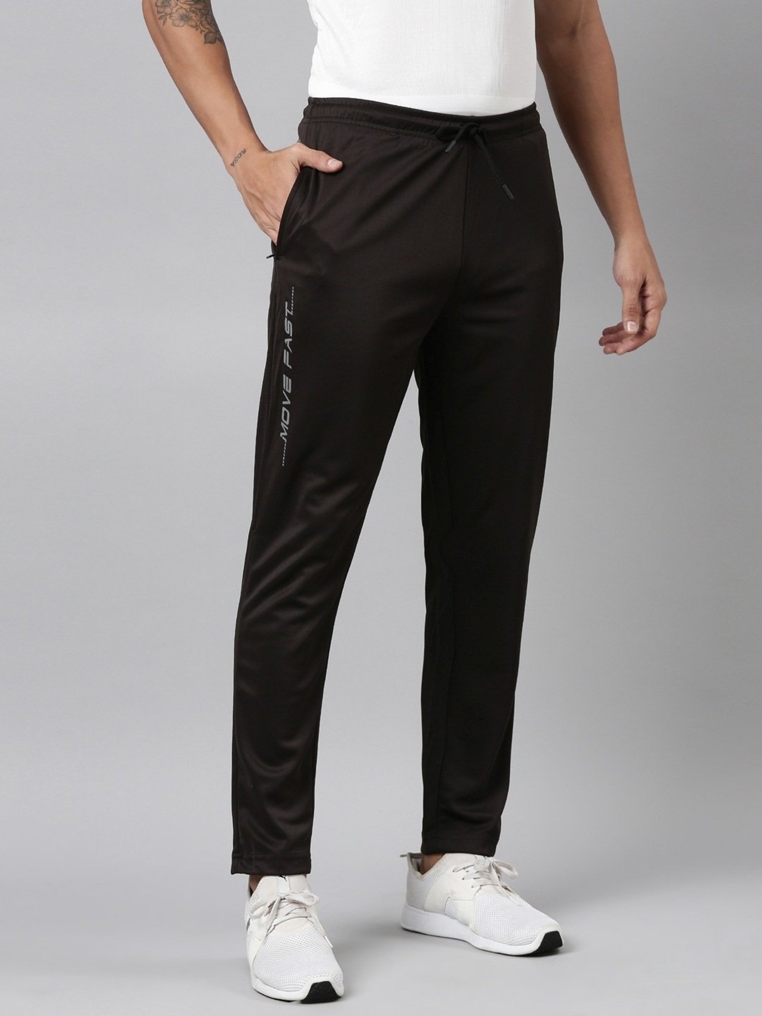 Dixcy Scott Originals Black Cotton Regular Fit Sports Trackpants
