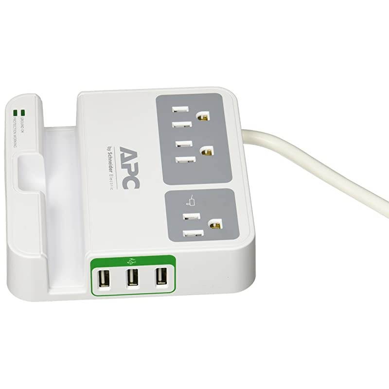 3Outlet Surge Protector 1080 Joule with 3 USB Charging Ports SurgeArrest Essential P3U3