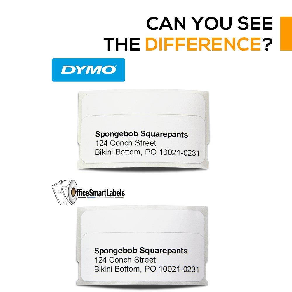 Dymo Compatible 30327-9/16" x 3-7/16" White 1-up File Folder Labels (2 Rolls - 130 Labels Per Roll)