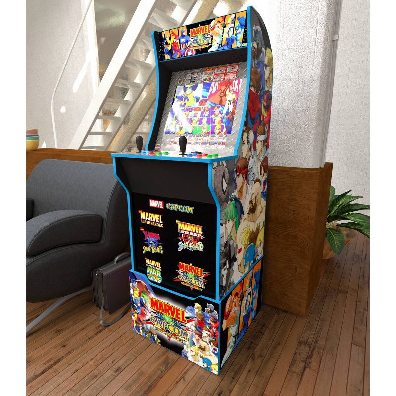 Arcade1Up Marvel vs Capcom with Stool Riser-Lit Marquee