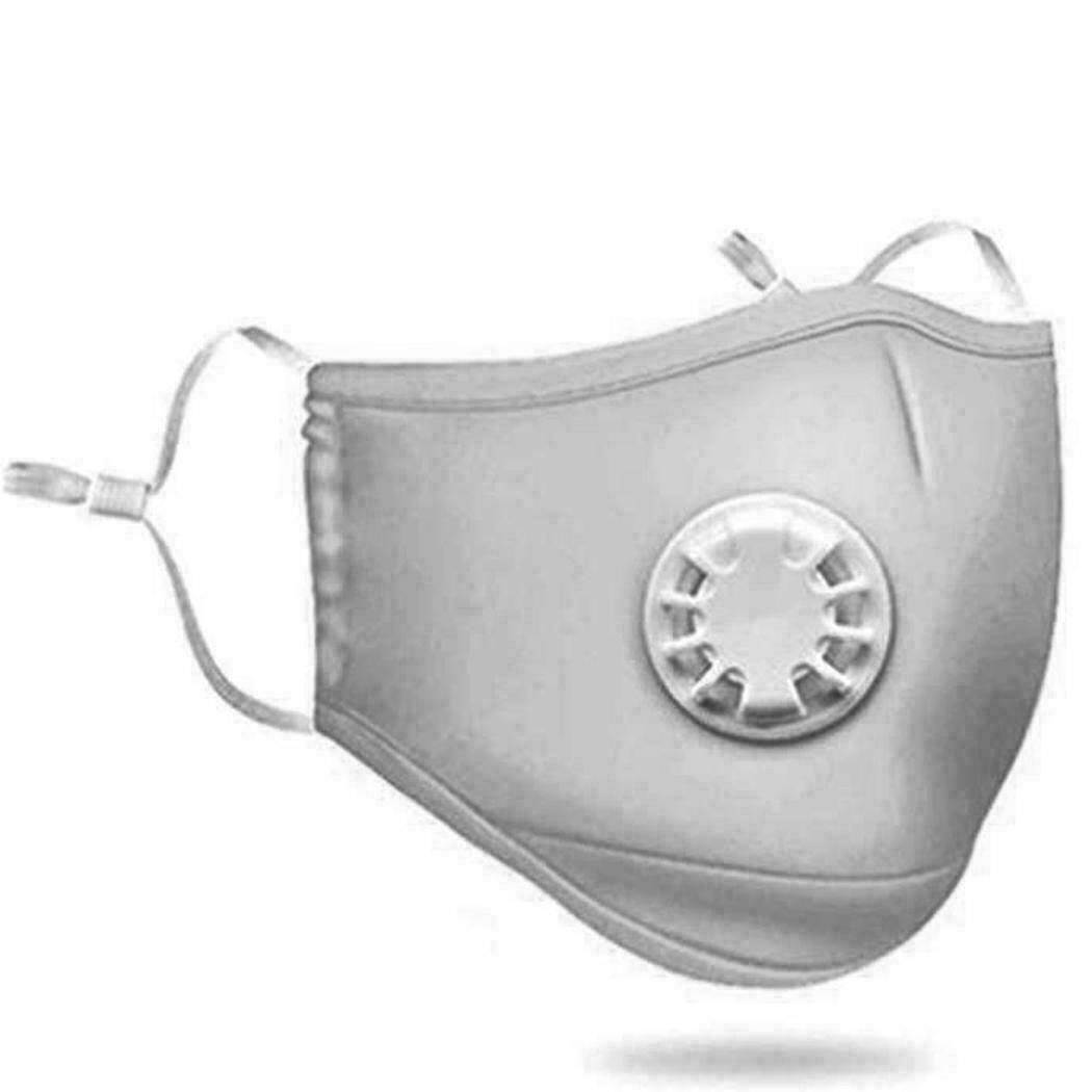 Face Mask With Pocket For Filter Exhalon Valve Reusable Mouth Cover Black