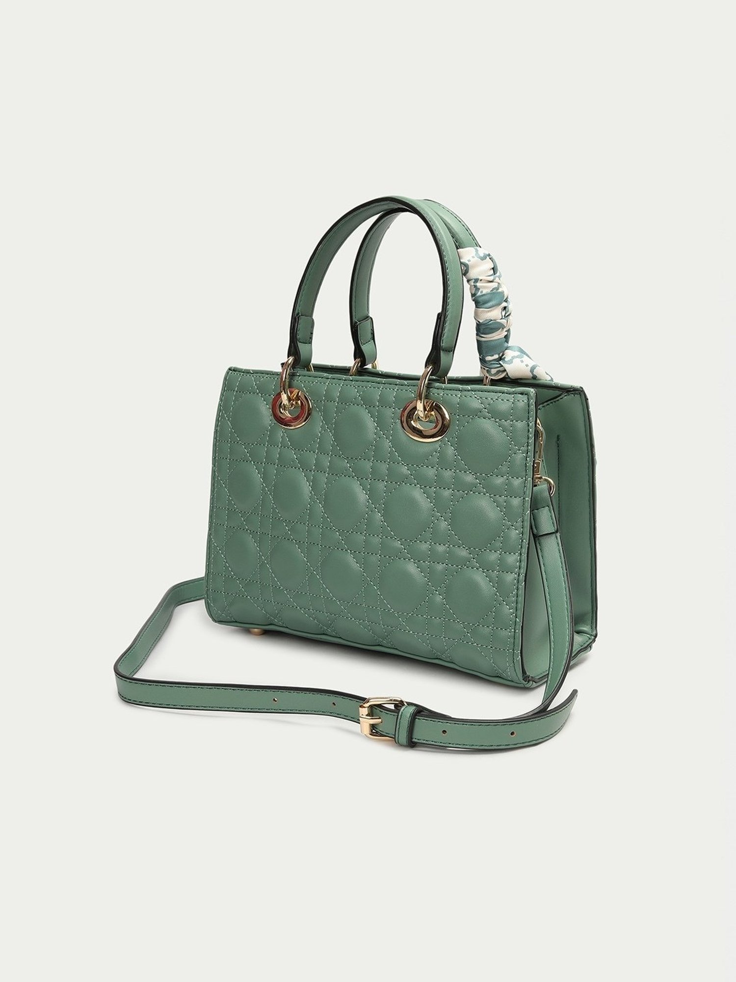 Code by Lifestyle Green Textured Handbag