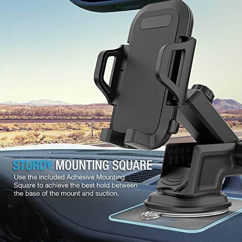 DuraHold Series Car Phone Mount for iPhone 11 Pro Xs Max XR X 8 7 6s Plus SEGalaxy S10 5G S10+ S10e S9Note 10LG G8PixelHTCWashable Strong Sticky Gel PadExtendable Holder Arm Upgrade