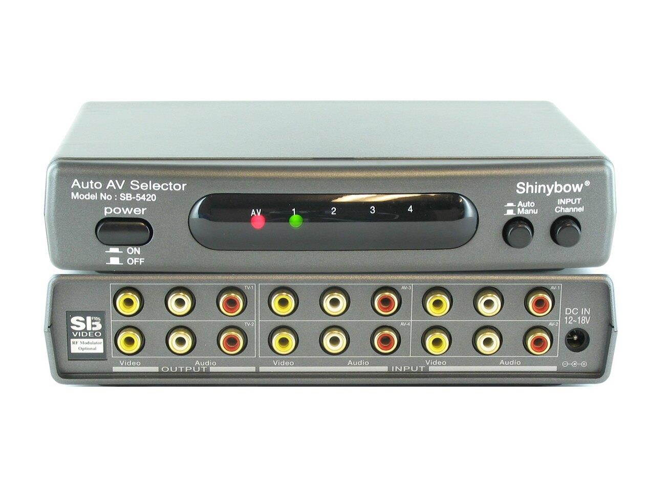 4x2 Auto S-Video/RCA Composite Audio Switcher SB-5425