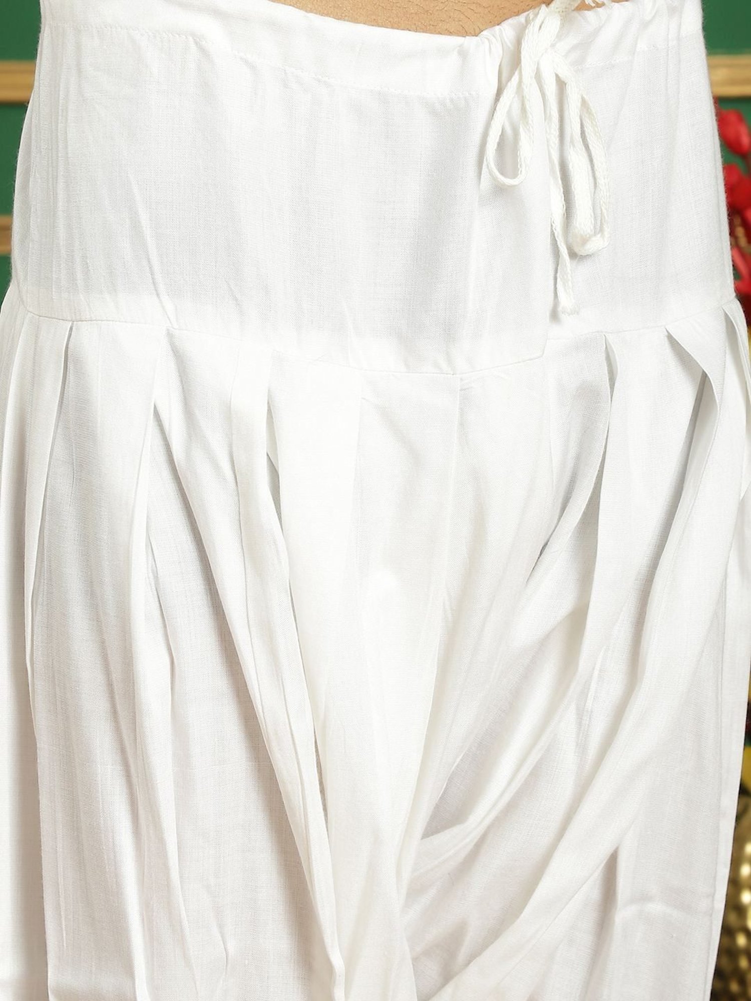 Jompers Blue & White Regular Fit Embroidered Kurta Bottom Set