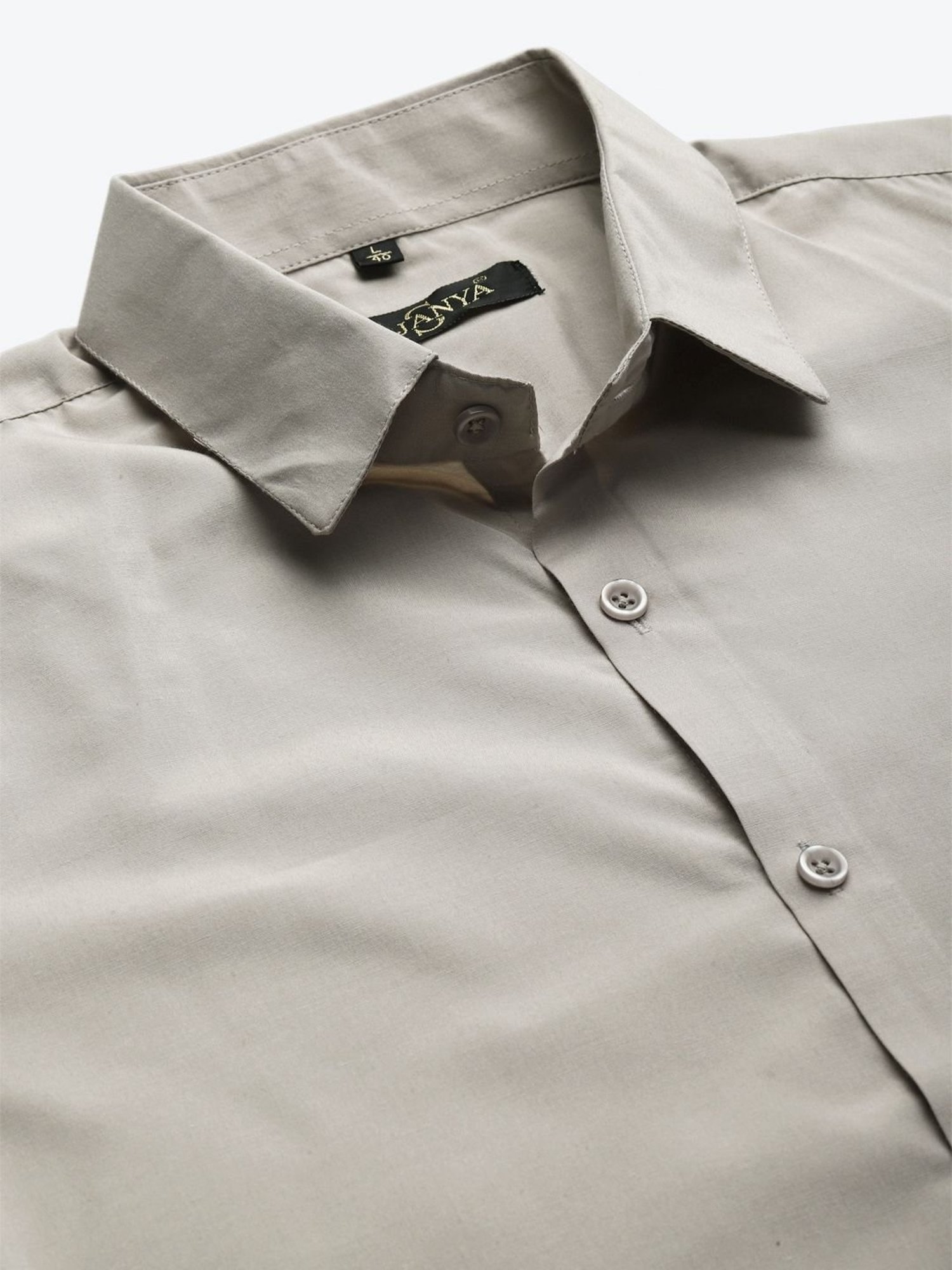 Sojanya Grey Cotton Regular Fit Shirt