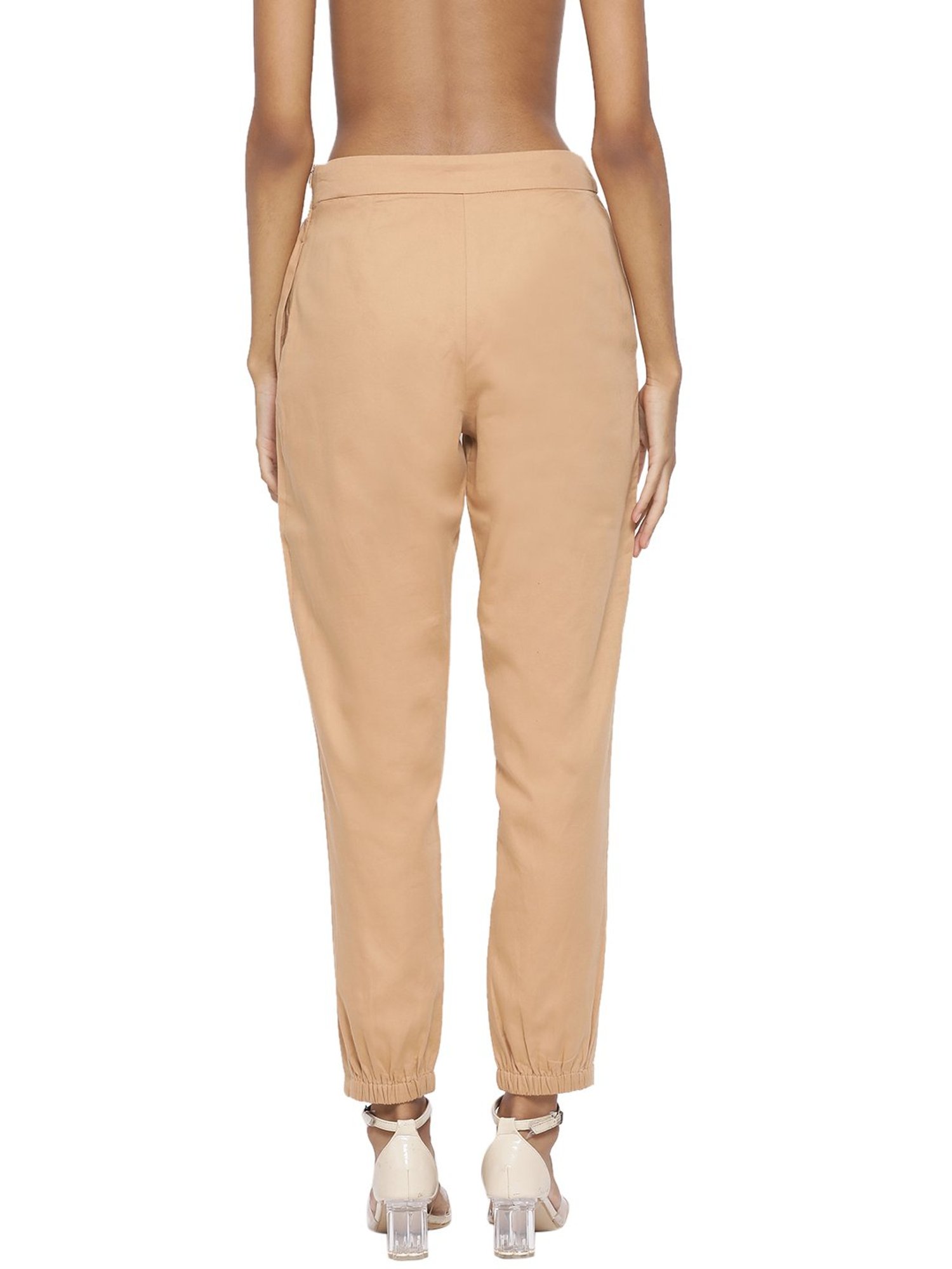 Rooted Beige Cotton Trousers