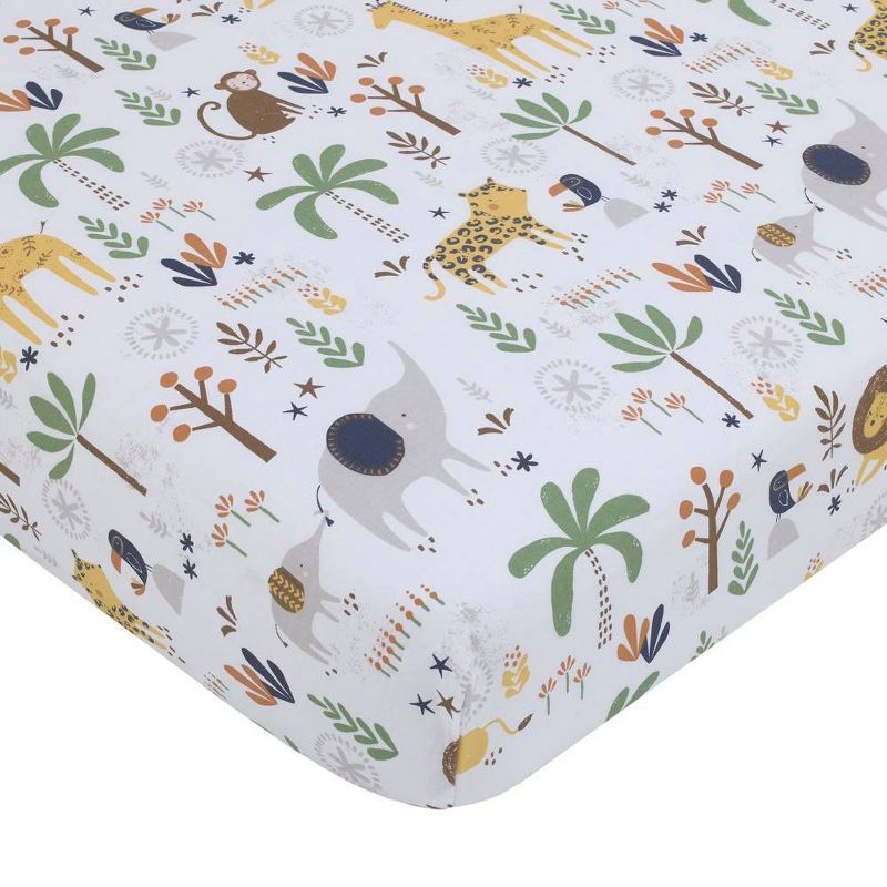 NoJo Jungle Trails All Over Print Crib Sheet