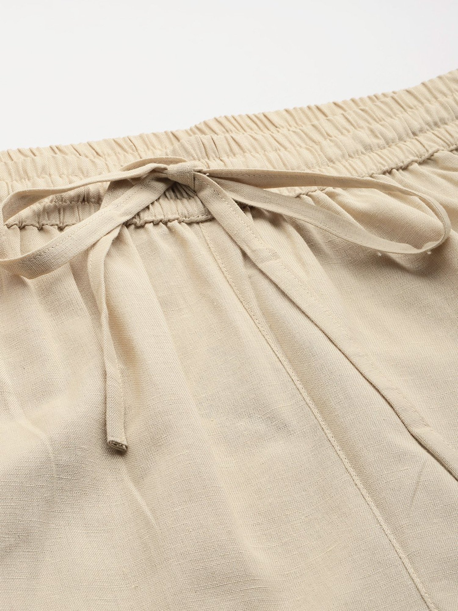 Amukti Beige Cotton Pants